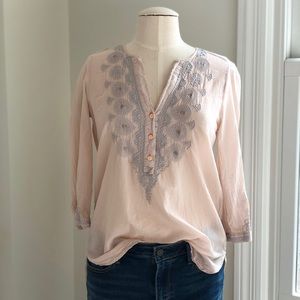 Boho Pink Peasant Top by 3J Workshop by Johnny Was